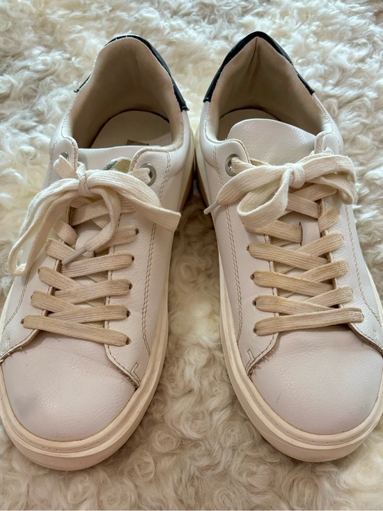 Steve Madden Shoes - Steve Madden Leather Lace-Up Women’s Sneakers in white with Black